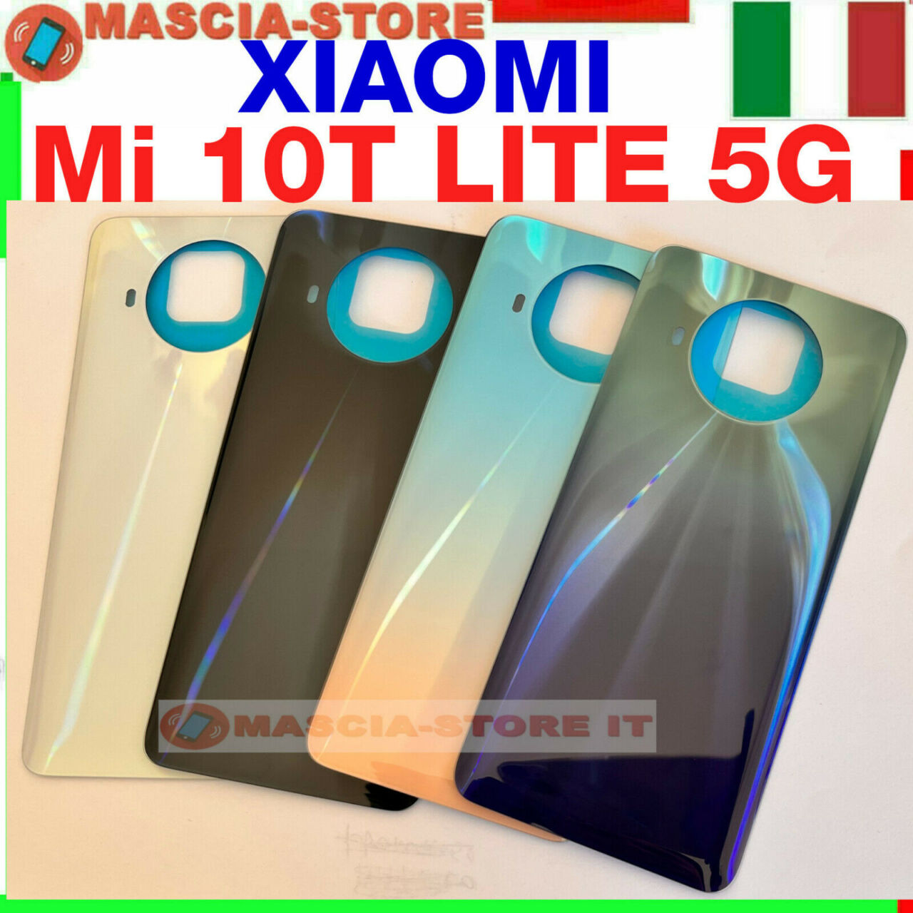Atlantic Scocca Posteriore Colla per Xiaomi Mi 10T Lite M2007J17G Vetro Cover =Originale 